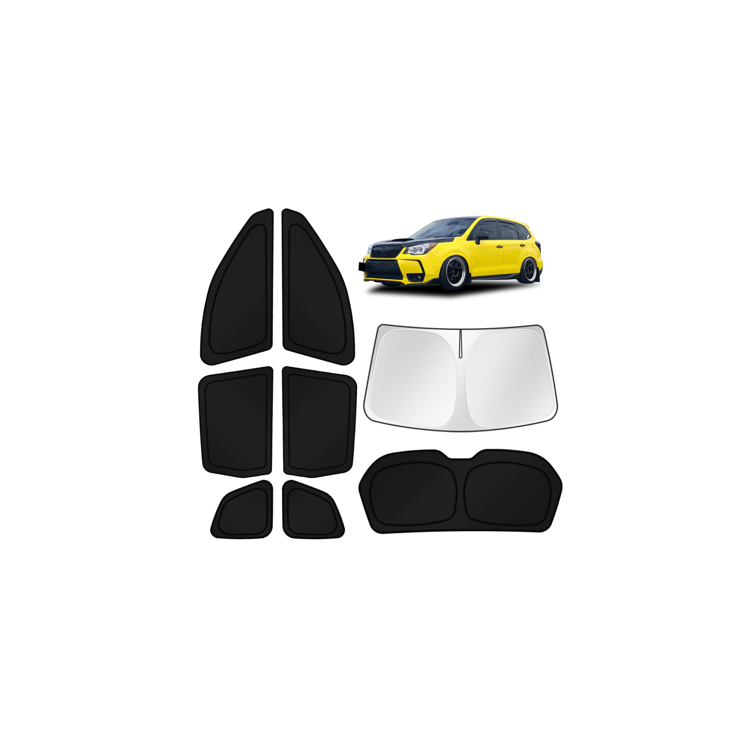KUST Car Window Shades for Subaru Forester 2014-2017 2018 Windshield Sun Shade Side Window Cover UV Block Privacy Protection Accessories for Camping Blackout Rear Back Full Set 8PCS