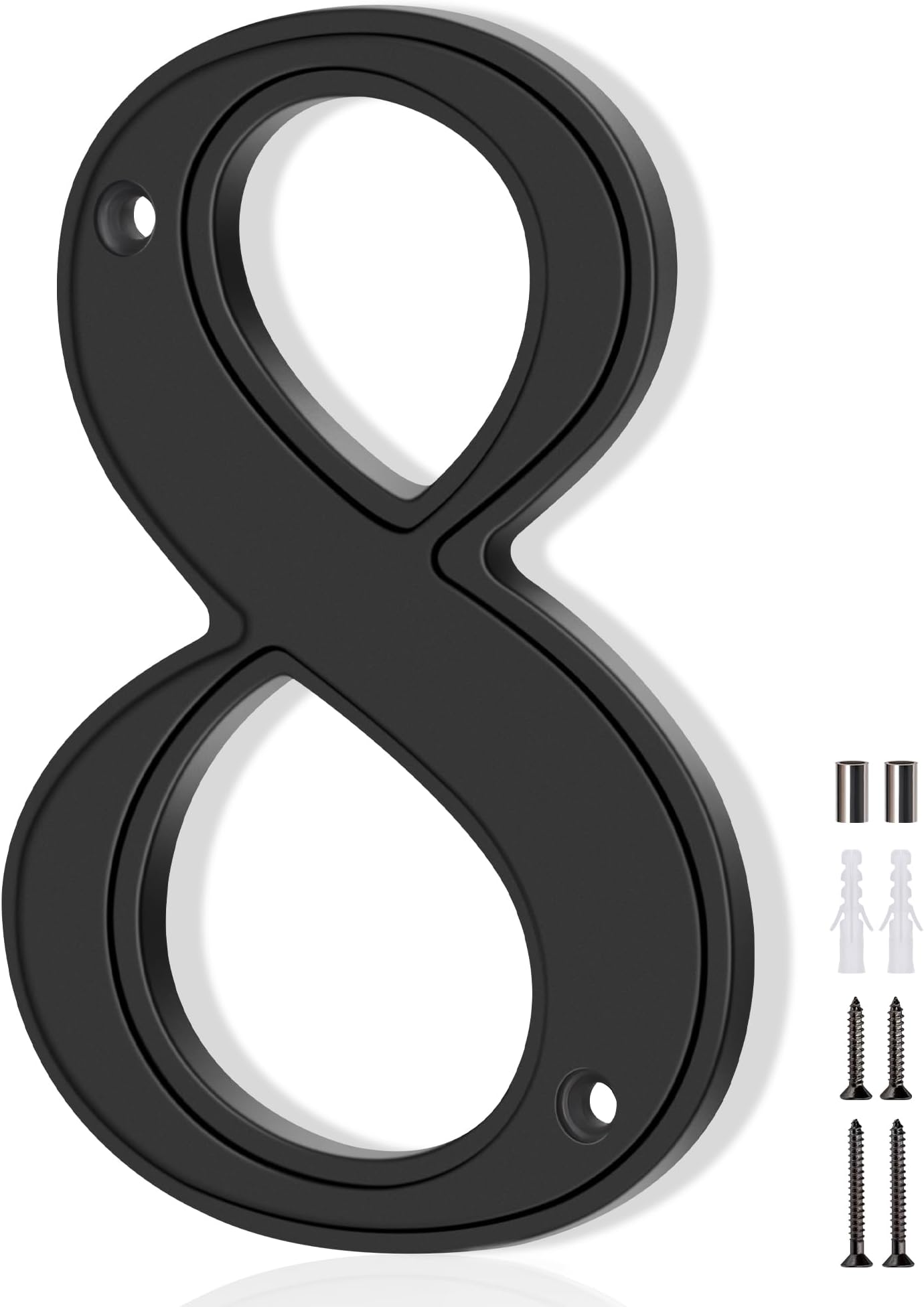 Large 5" Black Metal Flush Mount House Address Numbers