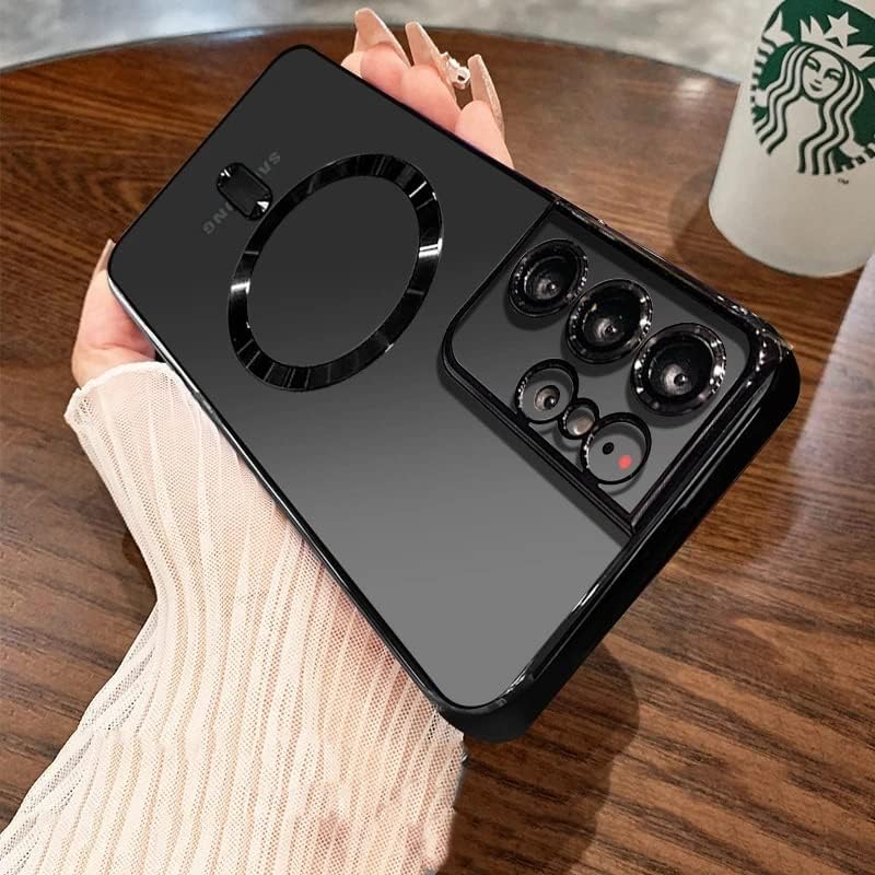 Miniatura 2 de Funda magnética para Galaxy S21 Ultra compatible con cargador Magsafe, inalámbrica, antiarañazos, a prueba de golpes, protección completa de la