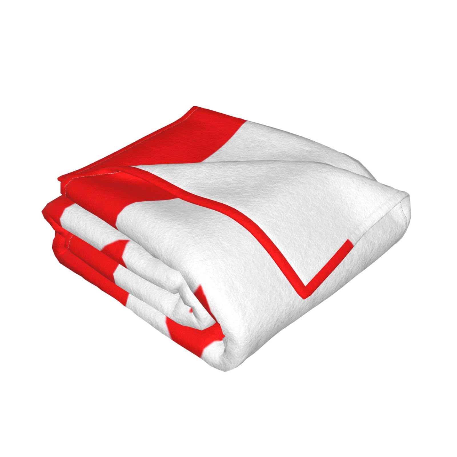 Manta suave con estampado de bandera canadiense, manta de lana, cómoda manta cálida para cama, sofá y viajes