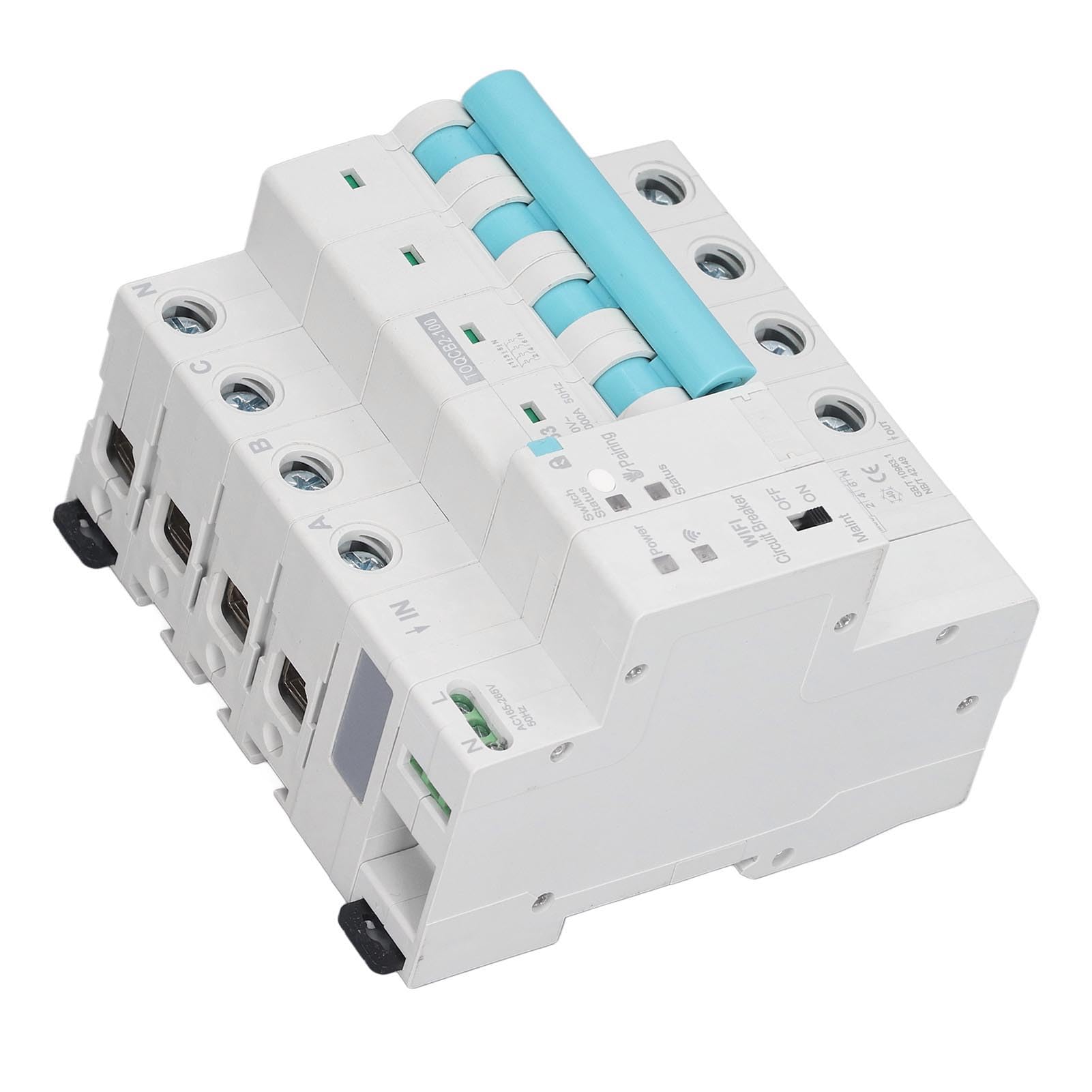 Smart WiFi Wireless Circuit Breaker DIN Rail Elettricità Monitor Interruttore per Elettrodomestici 4P 145 a 295V 63A
