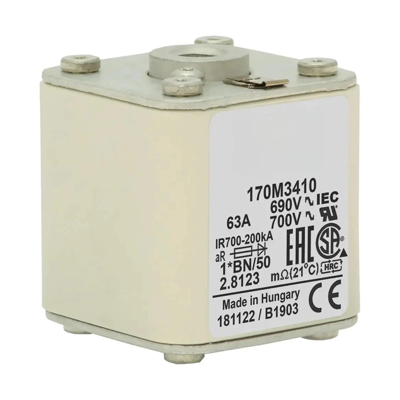 Fusible 170M3408 à 170M3419 pour la protection des circuits électriques industriels