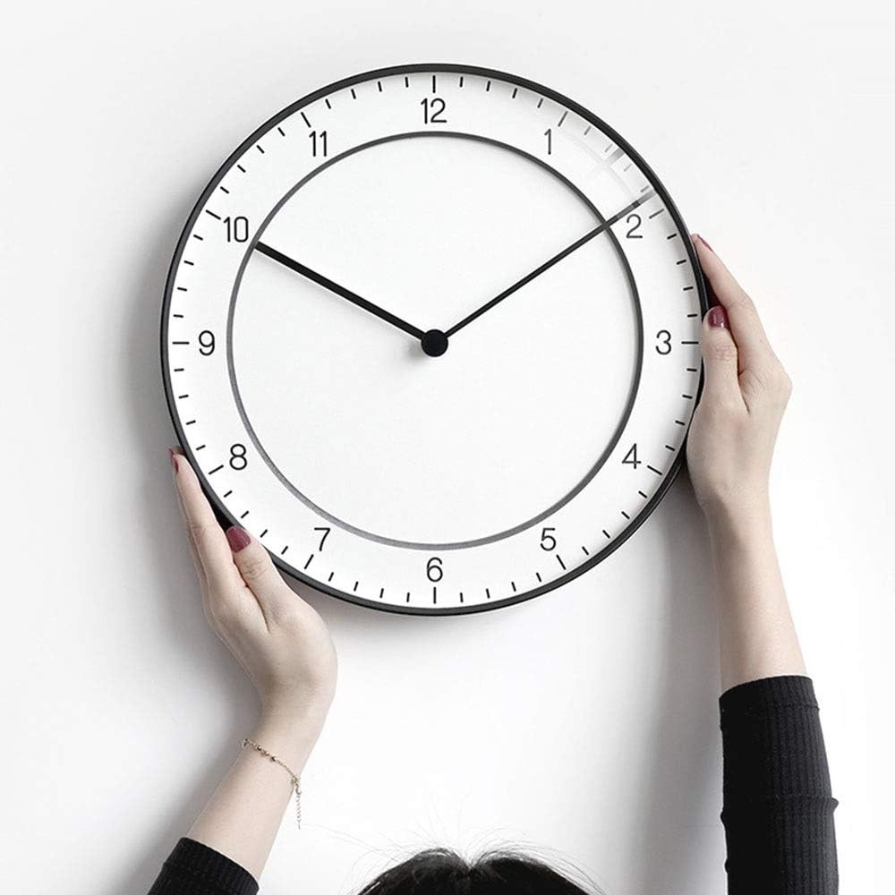 Wall Clock Home Living Room Bedroom Mute Wall Clock Modern Minimalist Fashion Creative Digital Wall Hanging Table 30CM * 30CM * 4.3CM (Color : Green) (Color : Black)