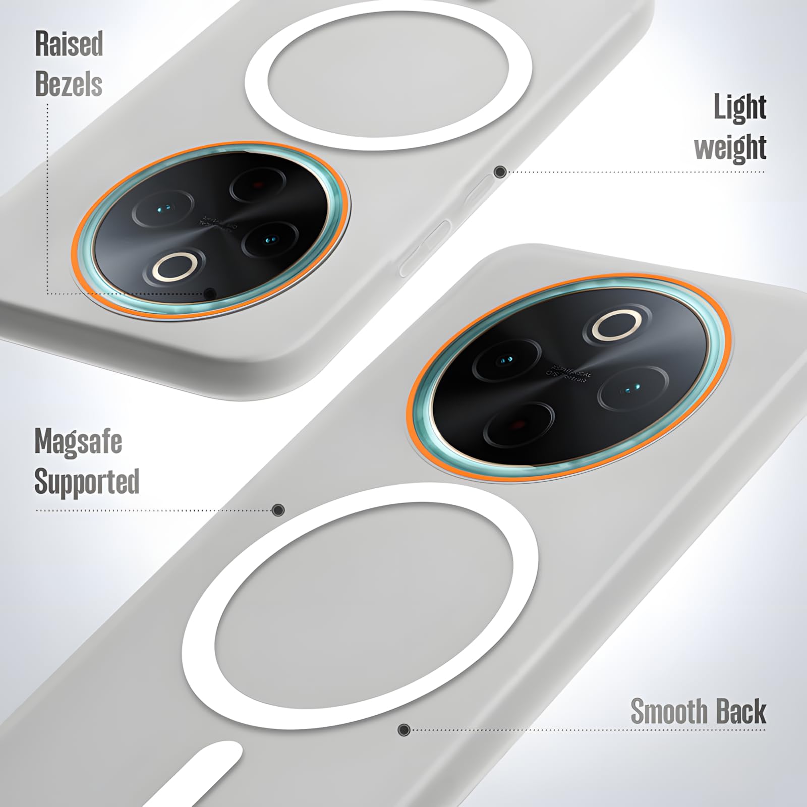 DL3 Mobilak Case Back Cover for Honor X9b / Honor Magic 6 Lite, Sleek Frosted Translucent Back Only Compatible with Wireless Magnetic Accessories | Anti-Scratch Shockproof Phone Case (Clear)