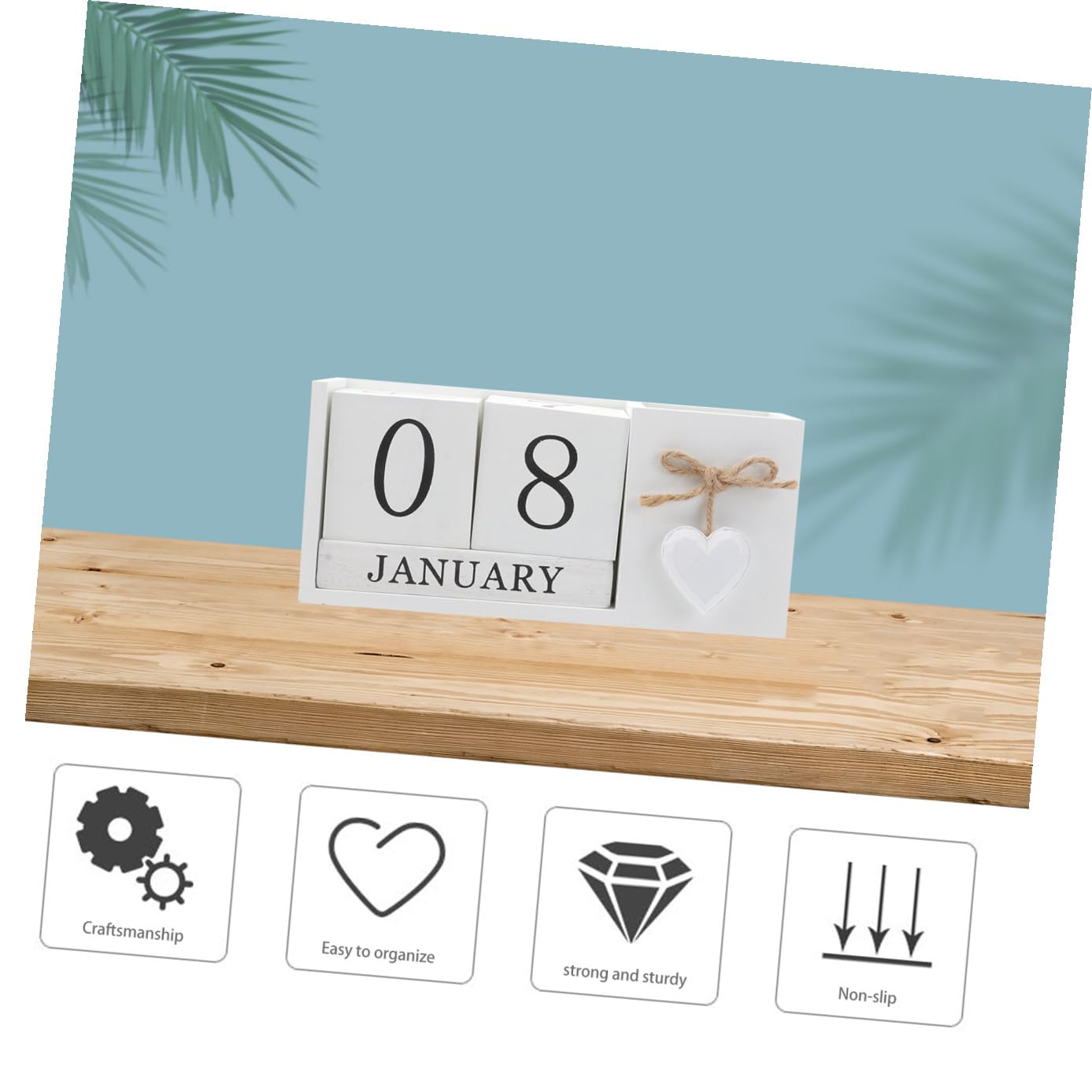 TOPBATHY 1pezzi Portapenne in Legno Contenitore per Penna e Calendario da Tavolo Pratico Portaoggetti per Cancelleria Organizza Penne e Accessori