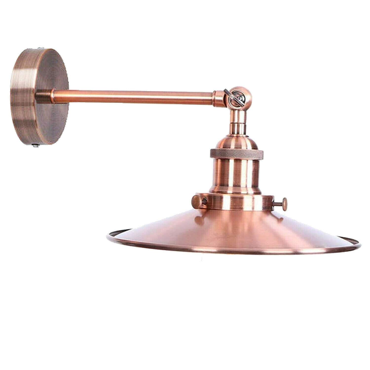 DC VOLTAGE 22cm Metal Flat Shade Wall Light E27 Adjustable Arms Holder Vintage Wall Sconce Wall Lamp Light Fixtures with for Bar Restaurants and Any Other Stylish Places