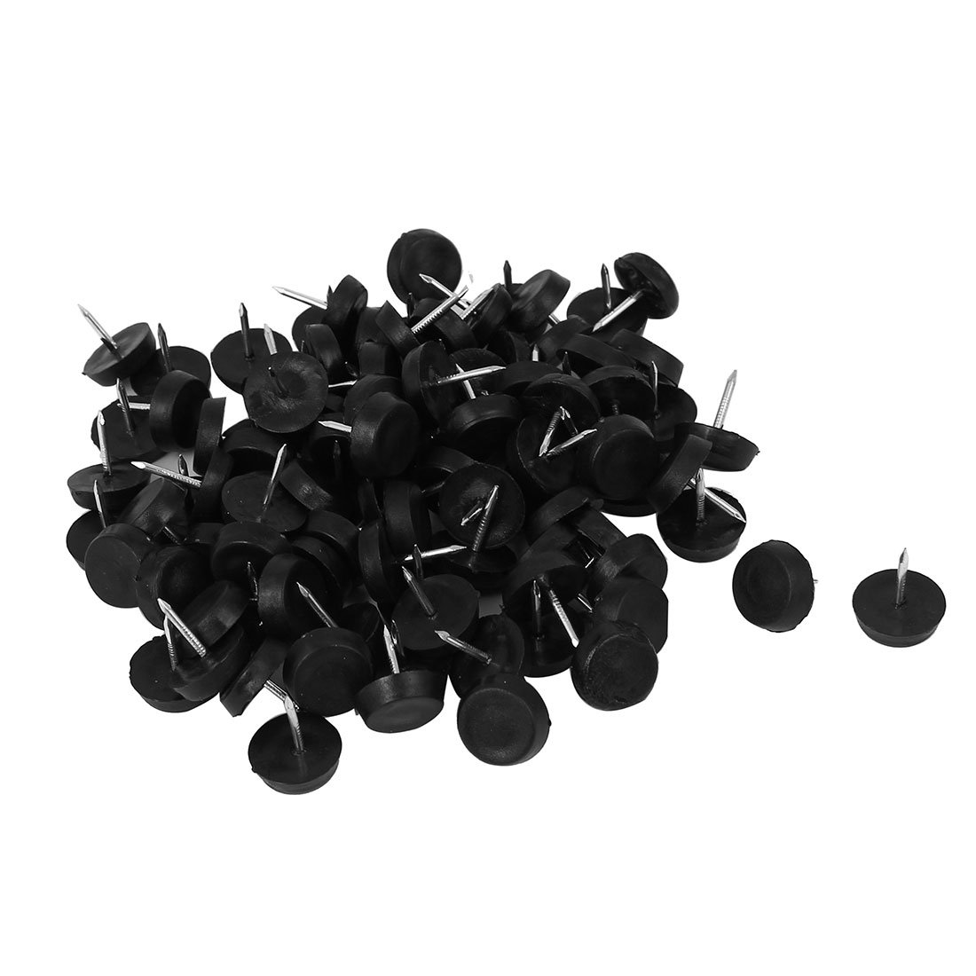Uxcell Silver,Black Sourcingmap Plastic Chair Table Glide Nail Black 100 Pcs For Furniture Feet