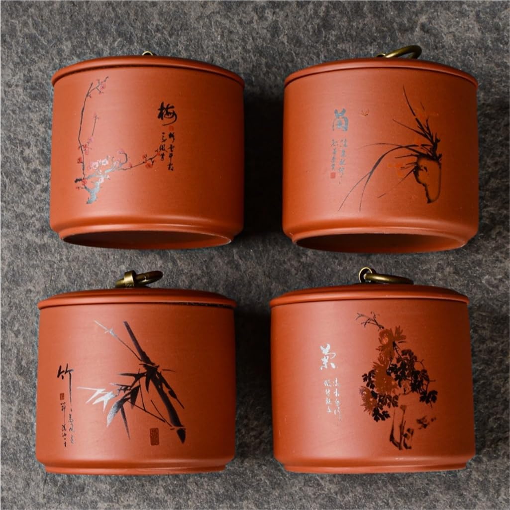 SONGCHAO Sugar Jar Purple Sand Loose Tea Storage Container Portable Small Kitchen Jar Suitable for Holding Coffee Powder, Tea, Sugar and Salt Tea Canister (Color : B)