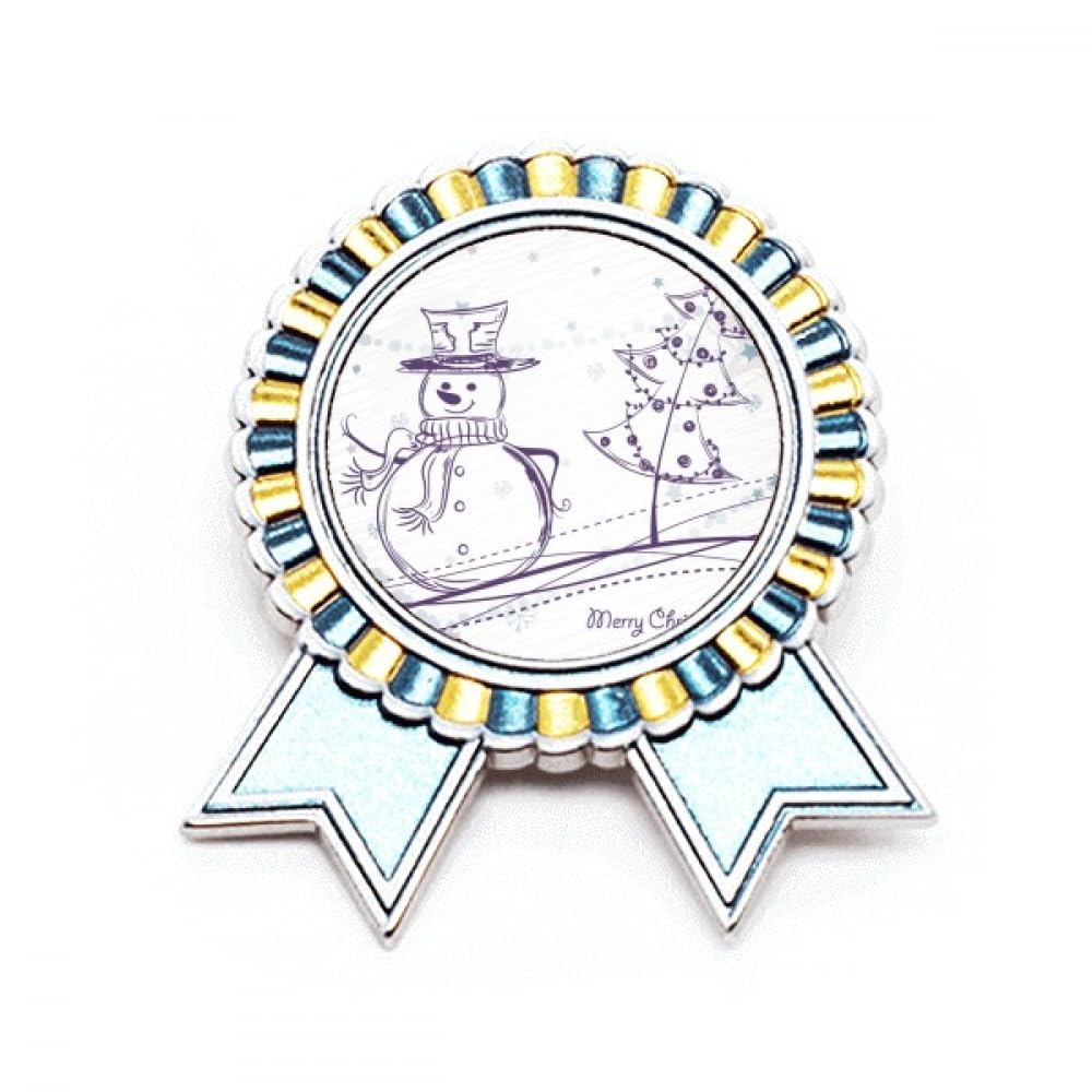 Broche bonhomme de neige et flocon en métal taille M - 4