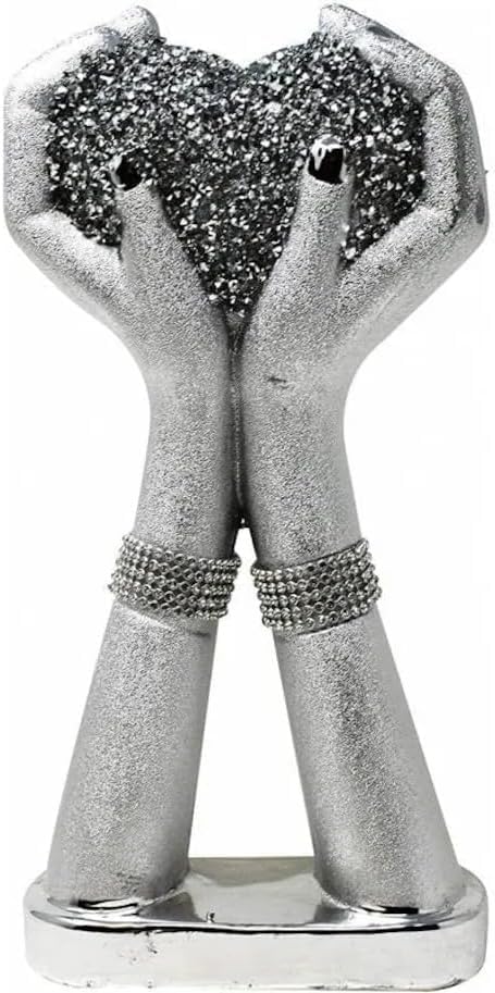 Double cœur en diamant écrasé base carrée pour décoration de salon chic