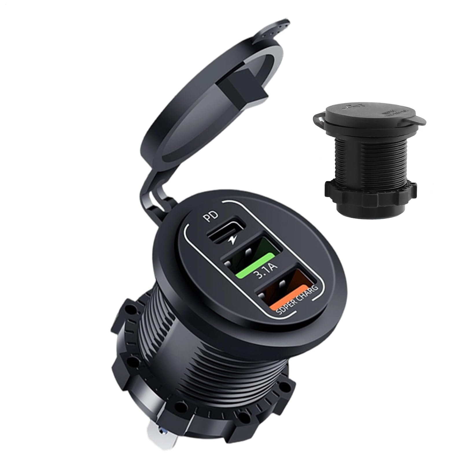 Caricatore Auto Per Telefono Adattatore Caricatore Auto 2 Porte | Adattatore Di Ricarica Portatile Per Telefono Per Camper Moto Yacht Viaggi Trasferte Campeggio Quotidiano