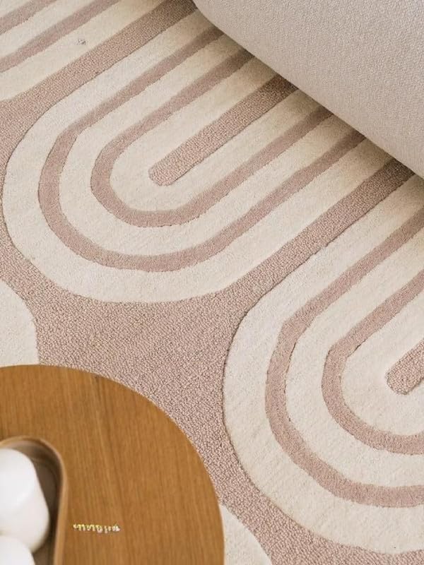 Image of Hand Tufted Modern Design Exported Collection High Low Pattern Wool Carpet for Living Room, Bedroom & Hall (Multi H, 7 x 10 Feet)