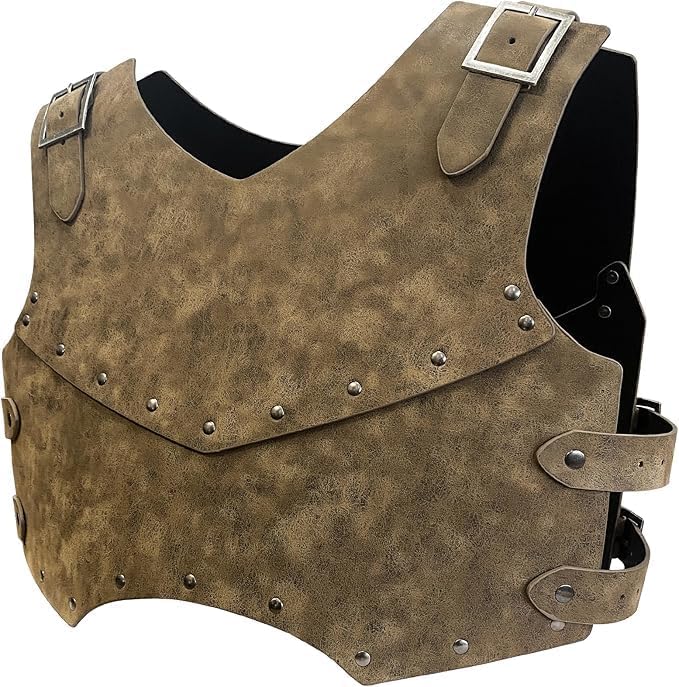 Medieval Faux Leather Breastplate, Vintage Roman Knight Shooter Armor, Adjustable Armor Armor Short Vest.