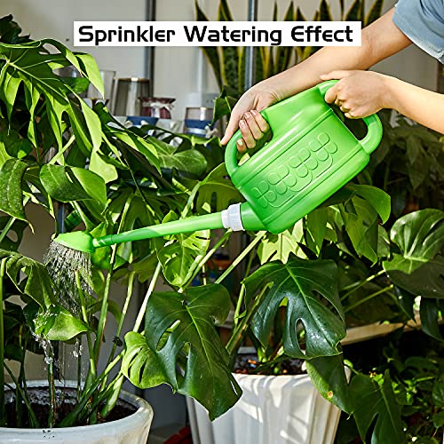 Plastic Watering Can For Indoor & Outdoor Plants 1 Gallon/4-Liter, Ebristar Watering Pot For Garden Flower With Long Spout And Removable 360 Degree Rotation Sprinkler Head, Green #TOP4