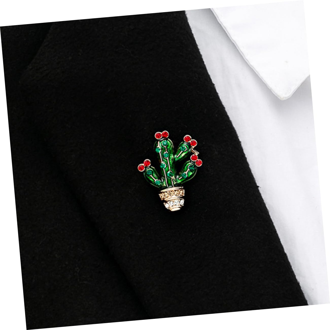 Jewelry Pin -Set 2PCS Green Plant Cactus Form Brosche für Festivalbankett Jewelry