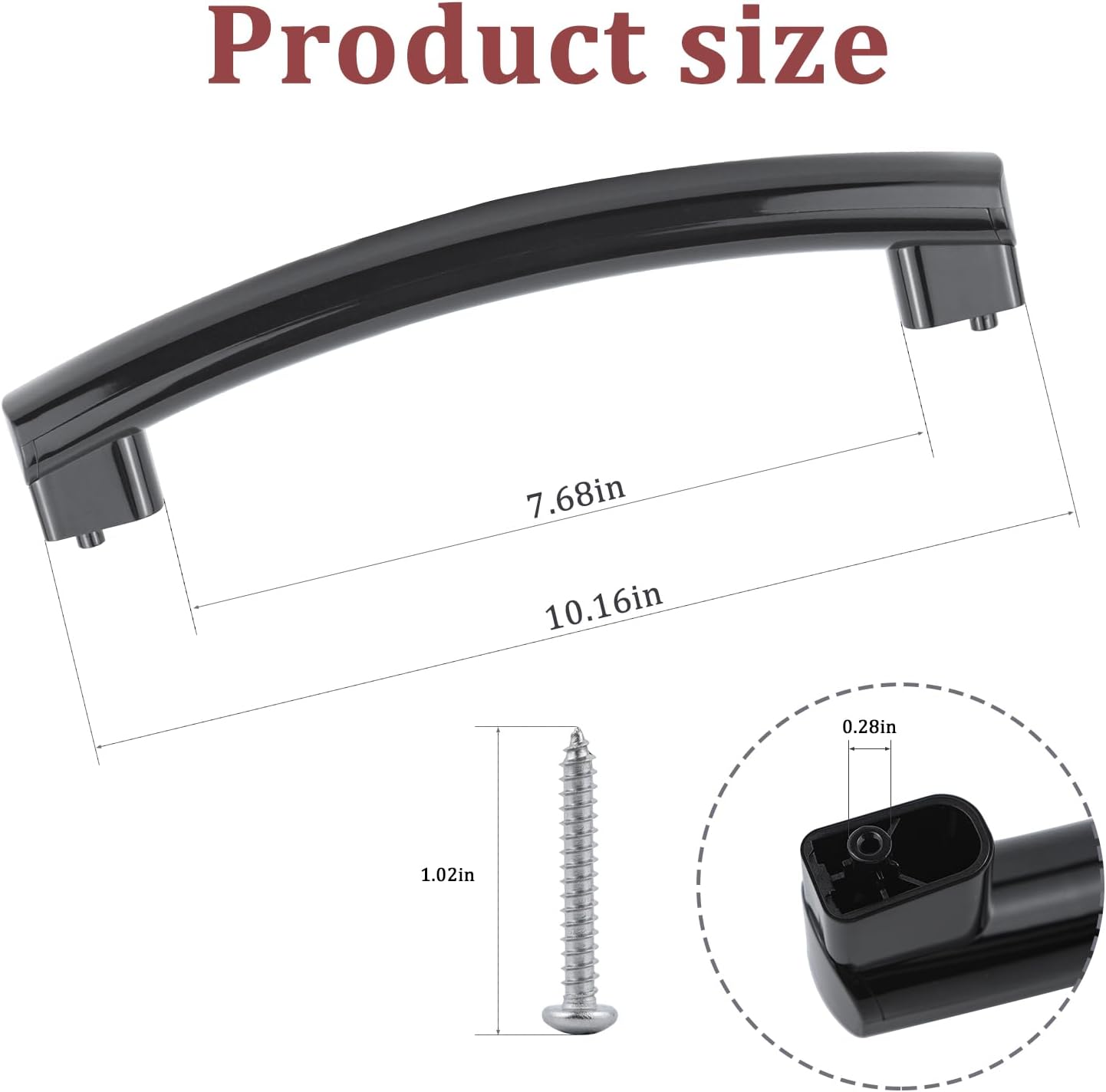 Black Handle kit WB15X10275 WB06X10939 Microwave Door Handle Fits for GE Kenmore Microwave Oven Ranges Replacement Part AP5790514,PS8754172,26130071490(with 2 Screws)