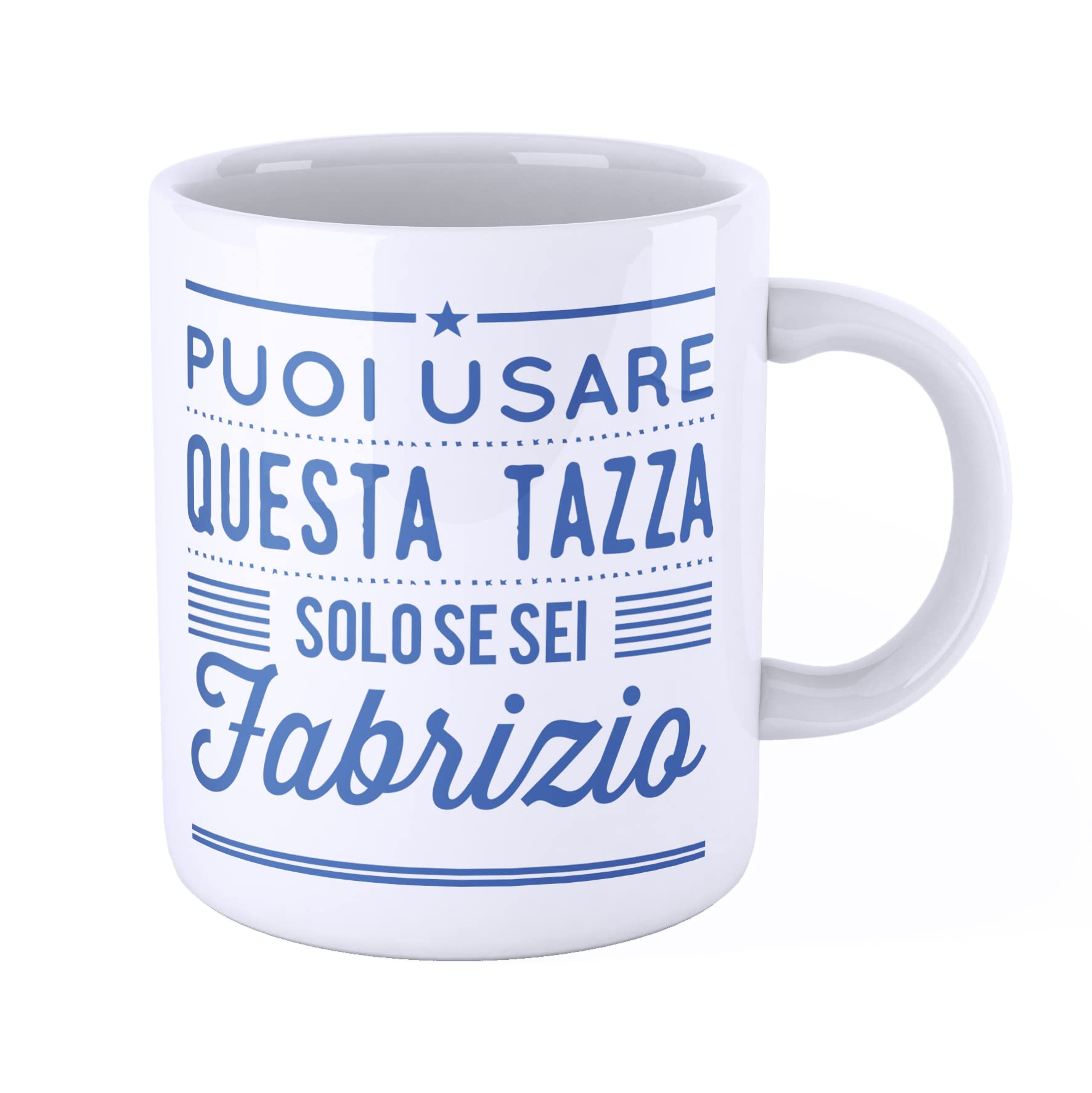 Tazza Personalizzata New Indastria Con Nome Fabrizio - Ceramica 100% Made In Italy, Lavabile In Microonde E Lavastoviglie