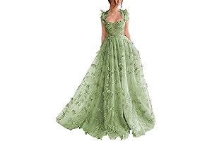 Light Green Prom Dress Corset Long Tulle