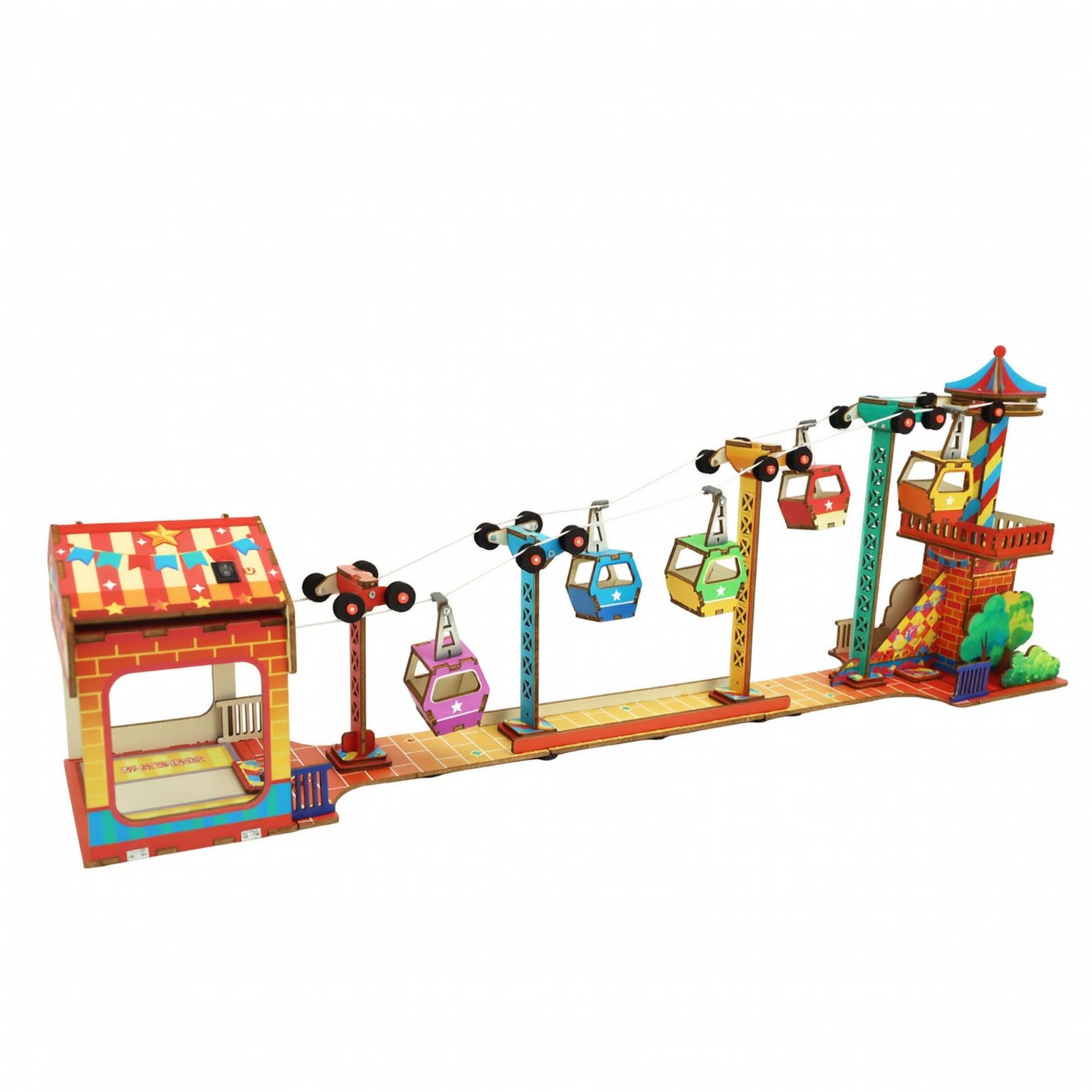 Kit Funivia in Legno da Montare Manuale | Scientifico, Gioco Educativo in Legno, Sicuro per Bambini, Giocattolo, Aula, Studenti