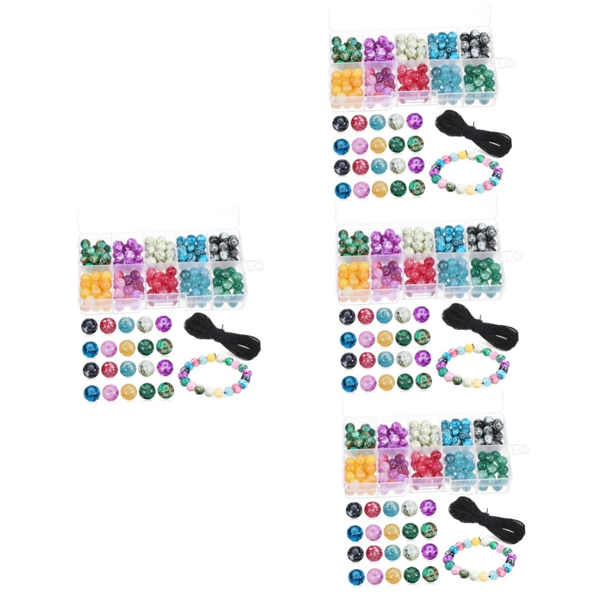 DOITOOL Abalorios Redondos Para Joyería Con Hilo Elástico Diy Para Collares 200 Piezas*4