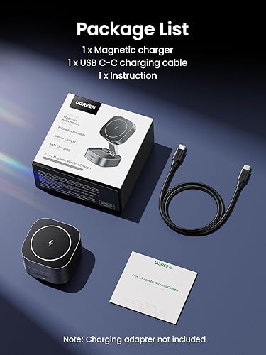 Miniatura 7 de UGREEN MagFlow - Estación de carga plegable magnética, cargador inalámbrico rápido 2 en 1 compatible con iPhone 17 17 Air 17 Pro 17 Pro Max 16 15 14