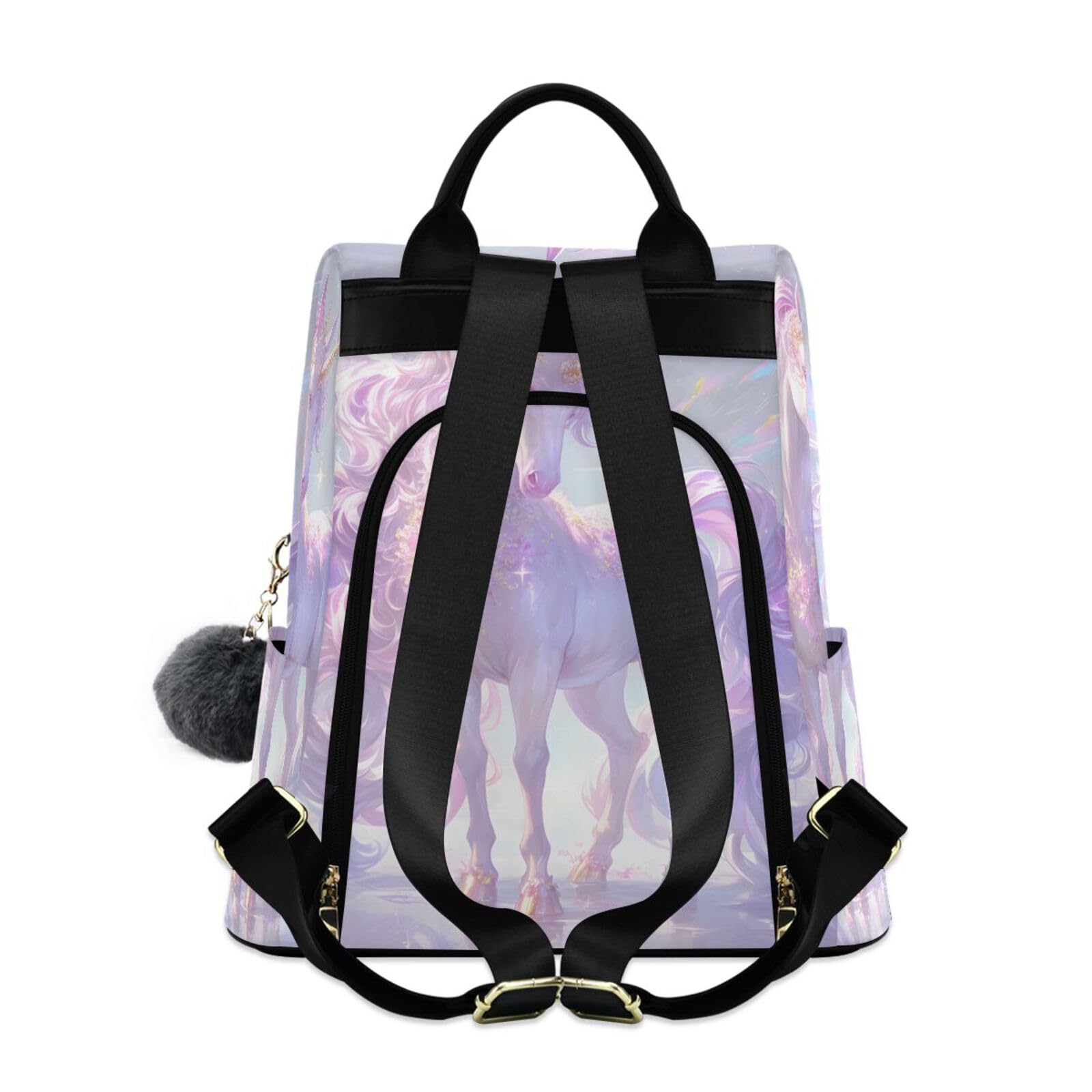 Pink Unicorn Design Backpack for Women Anti Theft Large Fashion Travel Shoulder Bag Purse Rucksack Lightweight