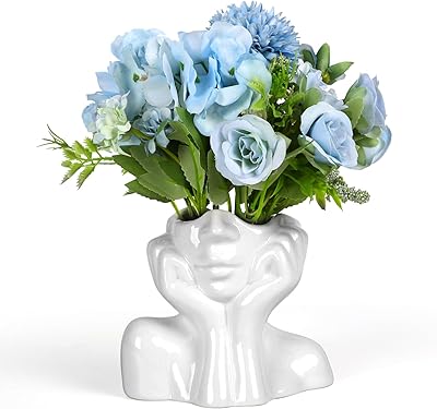 Ufkaa Jarrón de cerámica estético, regalos extravagantes para adolescentes, mujeres, amigas, madres, amantes de los libros, hija, regalo de inauguración de la casa, regalo de oficina para Navidad,