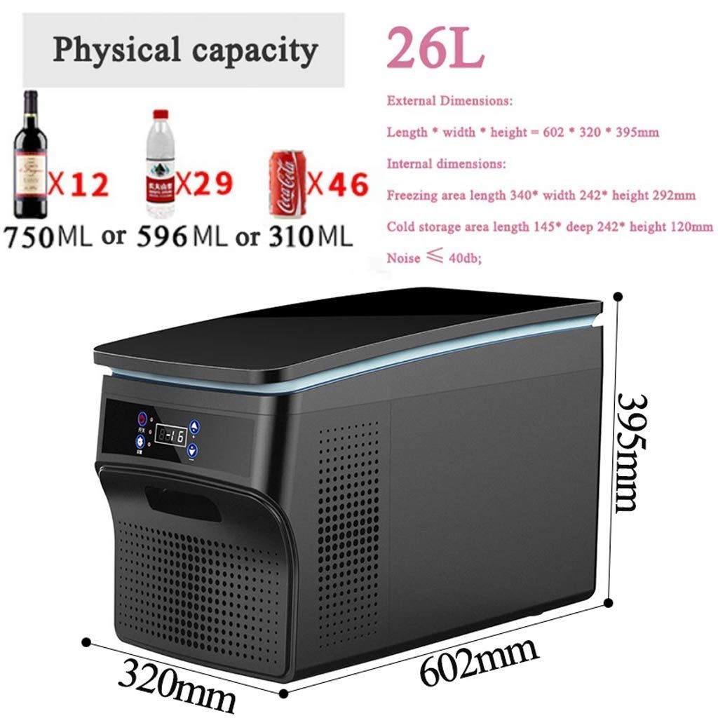 Lodówka samochodowa Sprężarka dwunapięciowa Chłodzenie Inteligentna aplikacja Mini Lodówka samochodowa Zamrażarka, 24 V/12 V/220-240 V - do podróży/ciężarówki/dormitorium/domu Mini