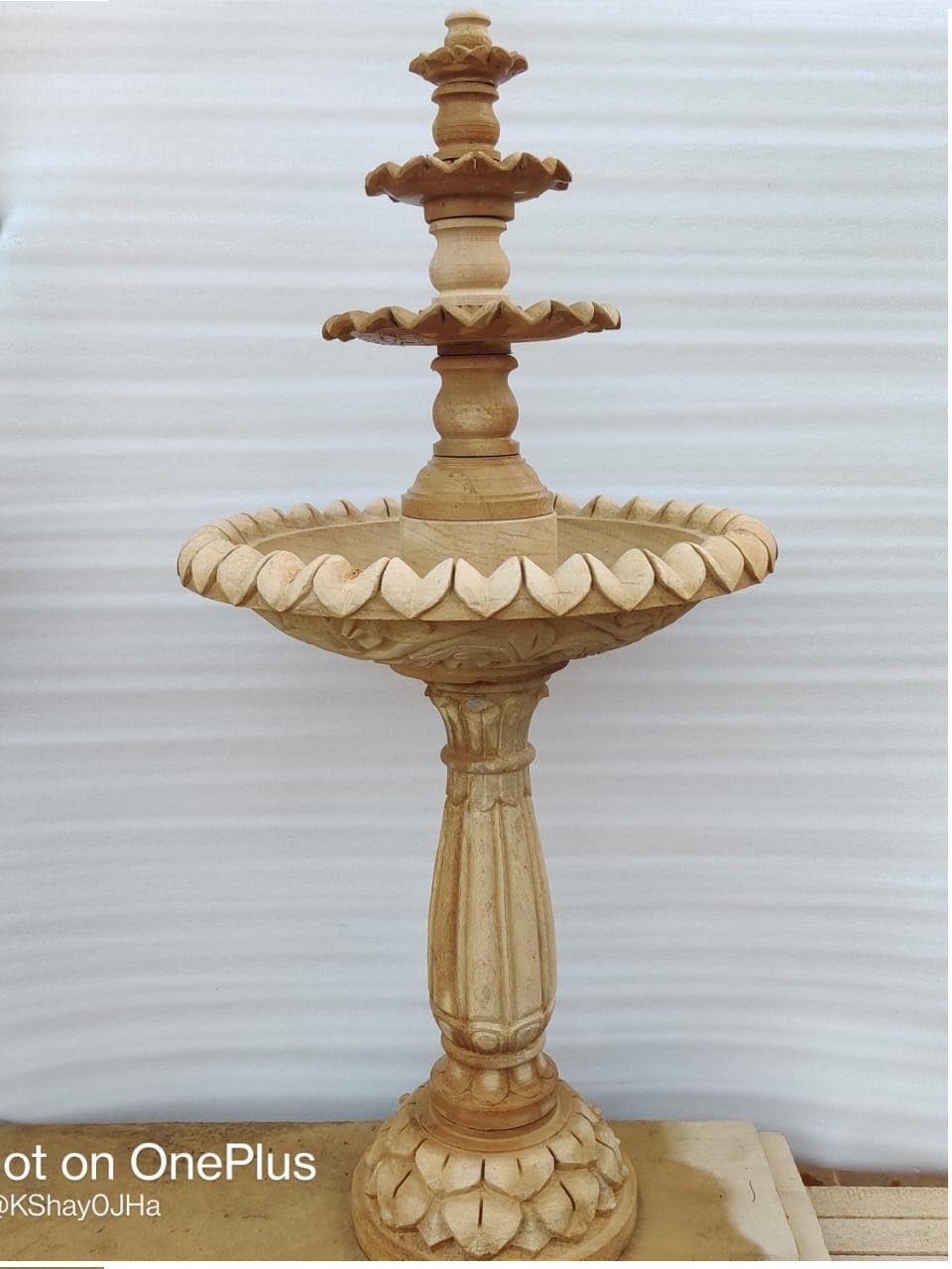Jaisalmer yellow stone Water Fountain with Pillar|Floor Standing Fountain|Big Indoor Water Fountain|Large Water Fountainhome Indoor Outdoor Office use