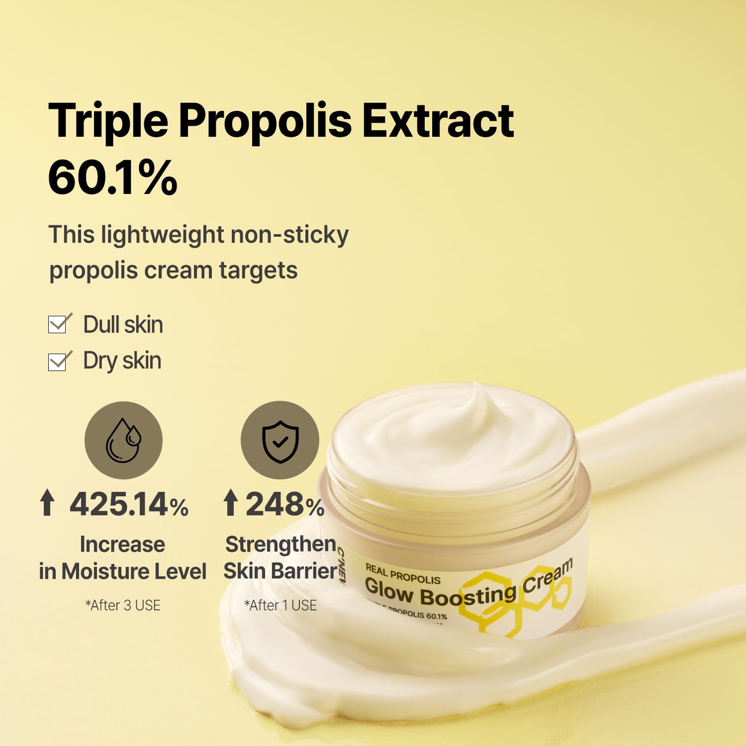 C’NEW LAB Real Propolis Glow Boosting Cream 50ml (1.69 fl. oz.) | Deep Nourishing Facial Cream for Radiant Skin | Propolis Extract, Panthenol, Allantoin, Sun Flower Seed, Korean Skin Care - Image 4