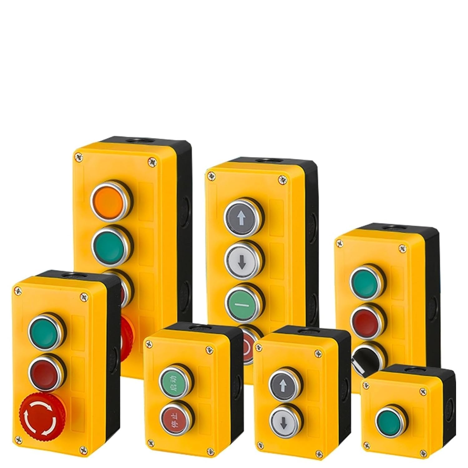Handschalter-Steuerkasten aus Kunststoff – Selbststartender Not-Aus-Schalter LA38, 1 Stück(Yellow)