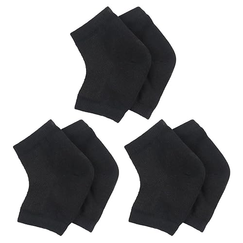 Snadulor - 3 pares de calcetines hidratantes para talón de gel para tacones secos y agrietados, calcetines de gel de spa, calcetines de punta