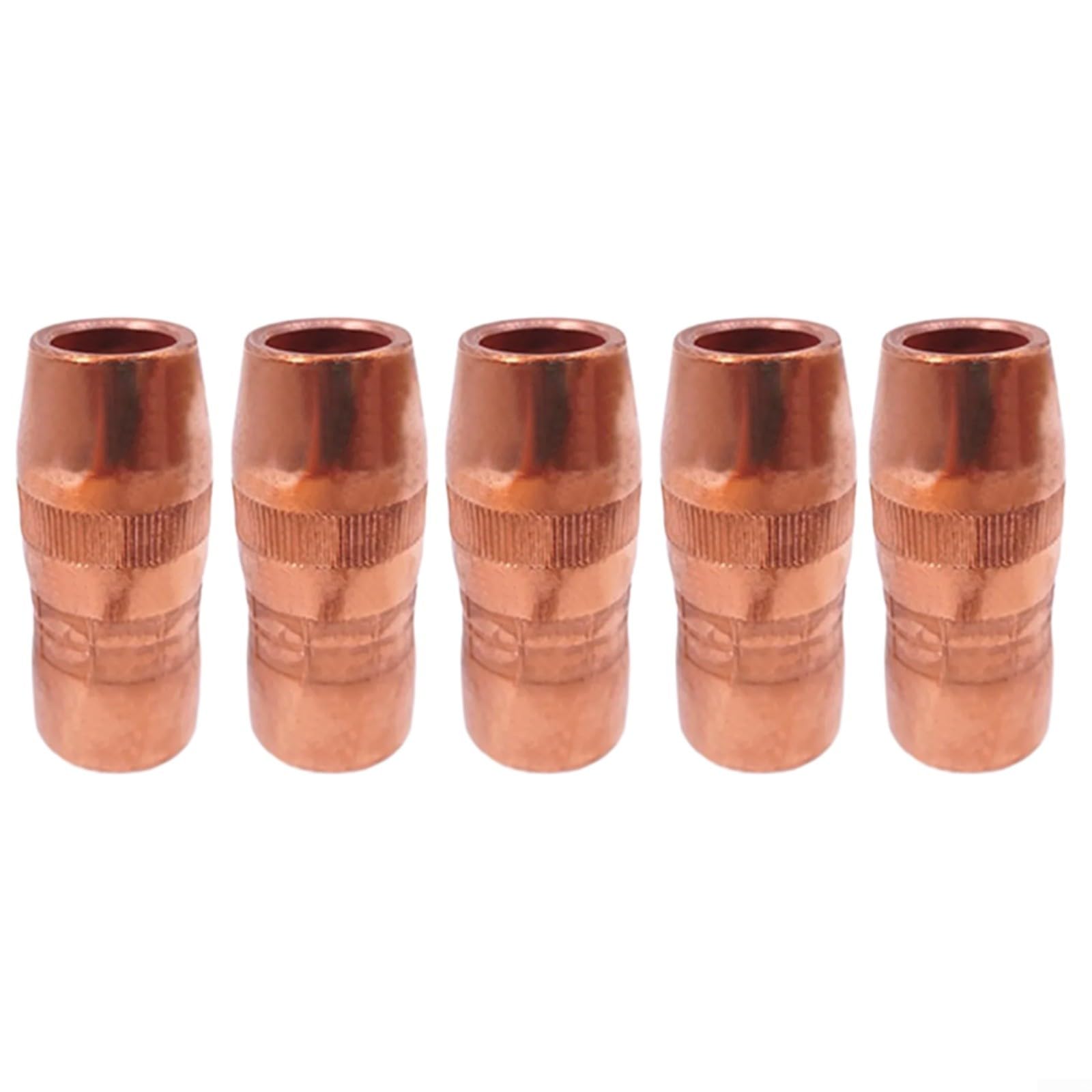 EffiFish 5-Pack N-5818C Welding Nozzle for Bernard & for miller for centerfire Large, 5/8" with 1/8" Recess, Copper MIG Gas Tip
