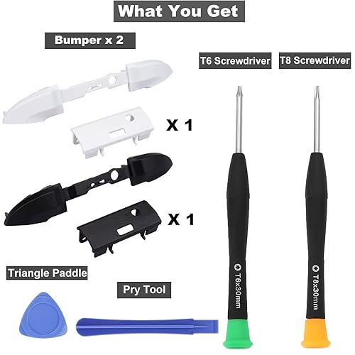 Miniatura 6 de Ikpek 2 Pack Bumpers Replacement LB RB Button for Xbox Series XS Controllers, Black + White Shoulder Trigger Buttons Top Middle Bracket for Xbox