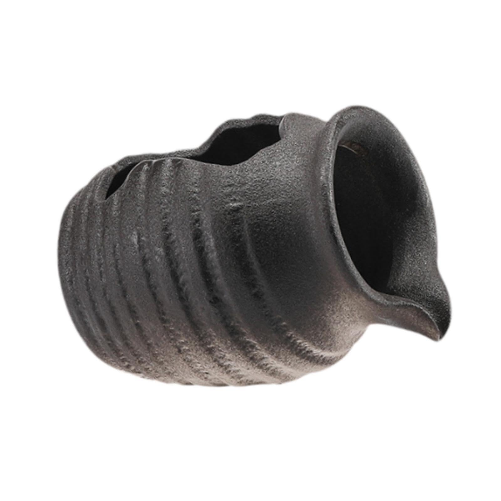 KESOTO Zirkulierendes Wasser Tontopf Hydrokulturvase Wasserfall Dekor Wasserbrunnenglas für Den Desktop Im Freien Wasserbrunnenglas, Schwarz
