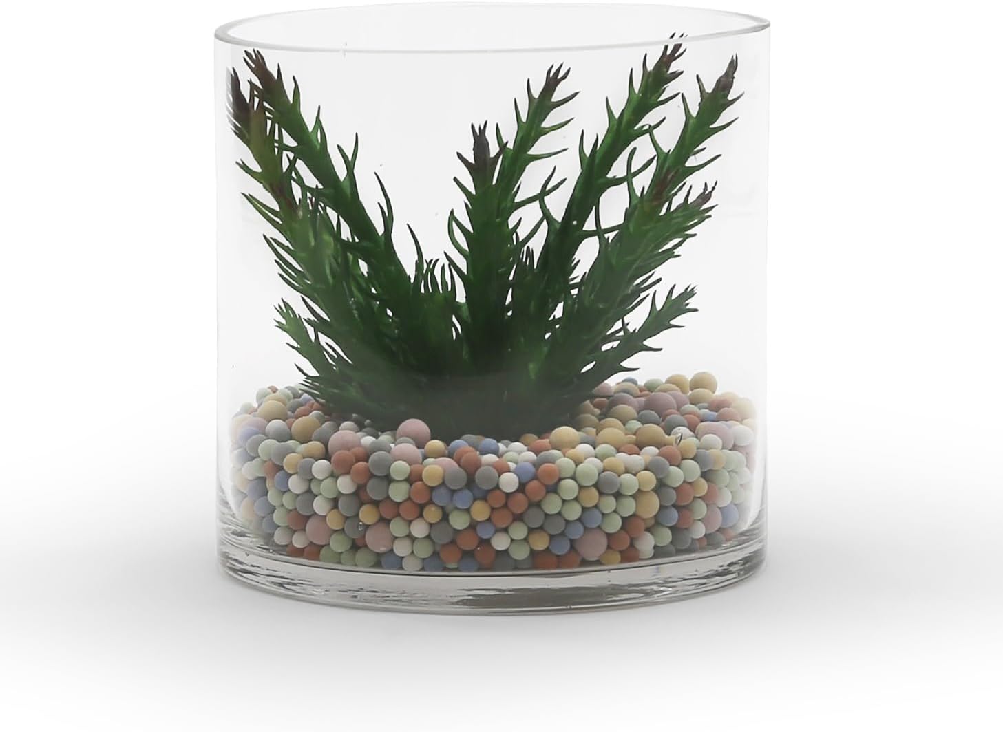 WGVI Thick Weighted Clear Right Cylinder Glass Vases, 6" W x 6" H, Equilateral Cylinder Glass Candle Holders Flower Arrangement Centerpieces Storage Container Brush Pen Holder, Bulk Wholesale, 6 Pcs