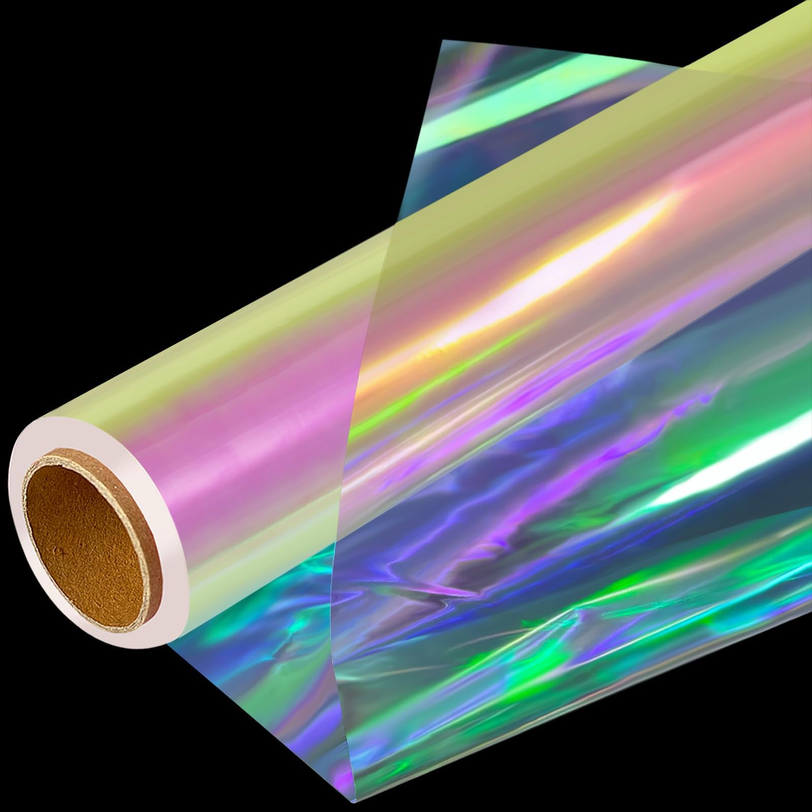 SYOGUA Iridescent Cellophane Wrap Roll, 34 in X 50 Ft, Ideal for Gift Baskets, Fairy Wings, DIY Crafts, Birthday & Christmas Gifts Wrapping