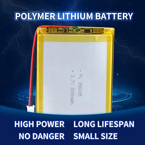 Miniatura 4 de 3.7V 2000mAh Batería 356085 Li-ion Li-ion recargable Li-ion Li-Po Batería con 2P PH 0.079 in Pitch Connector