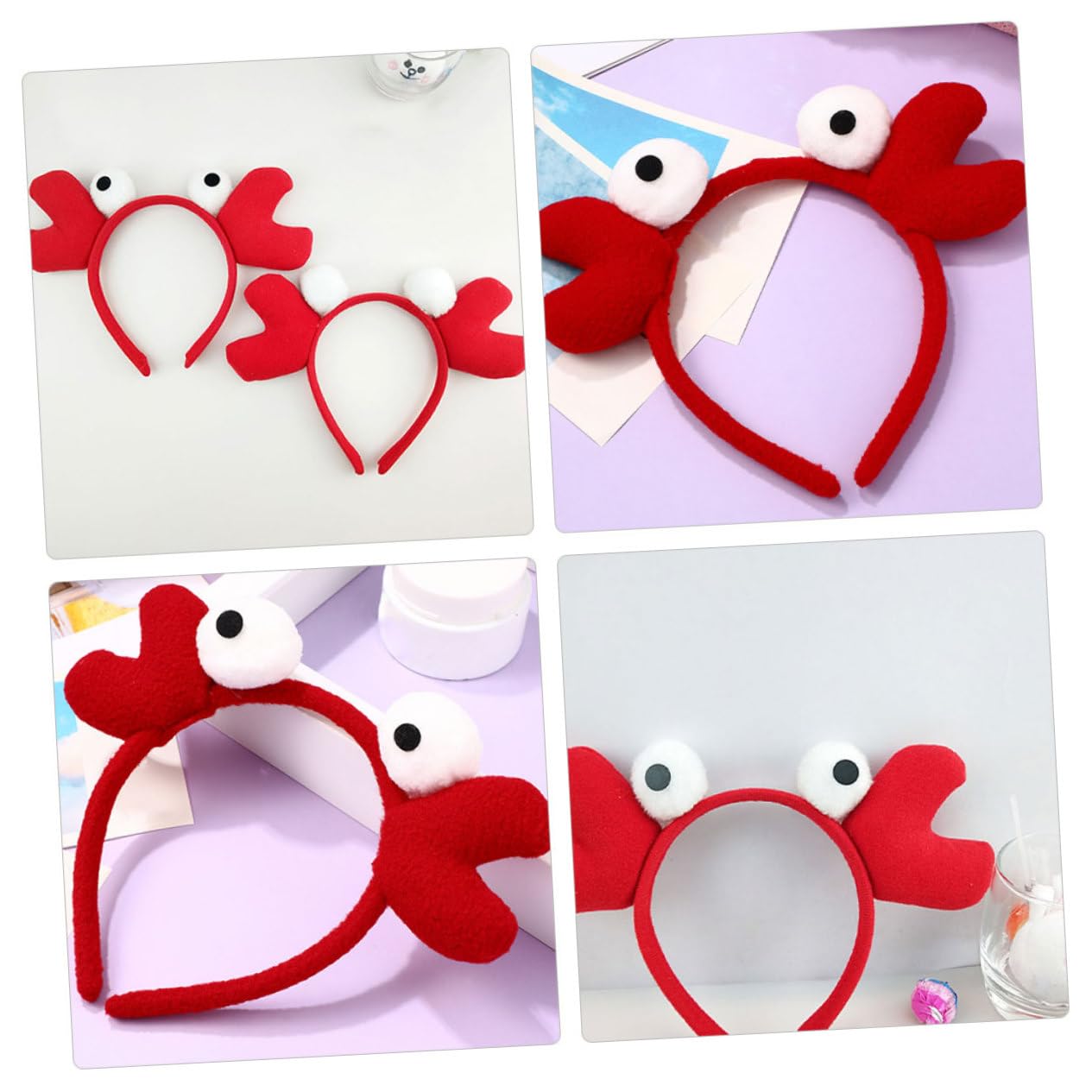 FOMIYES 6 Stck. Teiliges Rotes Krabben Stirnband für Frauen Leichtes Halloween Cosplay Kopfschmuck Universelle Bequemes Tragen für Kostüm und Partydekoration