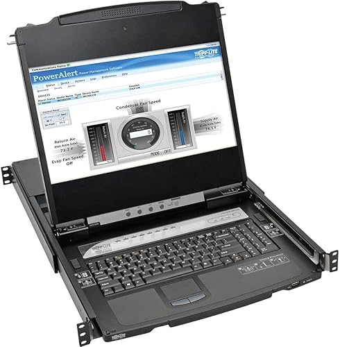 Miniatura 7 de Conmutador KVM de consola de montaje en rack de 8 puertos 1U con 19 pulgadas Acceso remoto LCD e IP B020-U08-19-IP