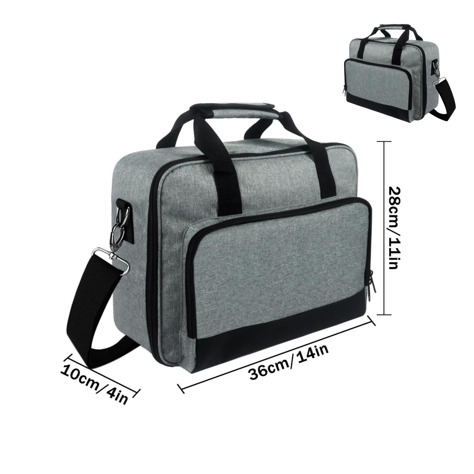 Tragetasche für Epsons CO-W01 Projektor, Tragetasche für Epsons CO-FH02, VS260, ViewSonicss M2W WXGA Projektor mit Taschen und verstellbaren Schultergurten, Grau