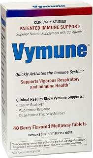 Vymune Amino-Acid Advanced Immune Support Supplement with Powerful Amino Acids Taurine, Lysine and Threonine Meltaway Tablets, Berry Flavored – for Adults (800mg Vitamin C, 40ct.)
