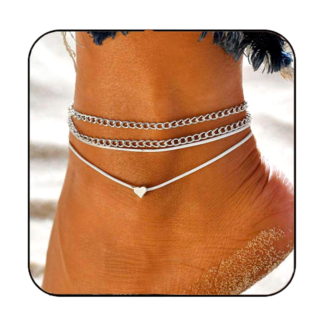 Holibanna Bracciale a Campana con Catena a Maglie Solide Bracciale a Catena con Cavigliera da Polso Gioielli per Donna Ragazza