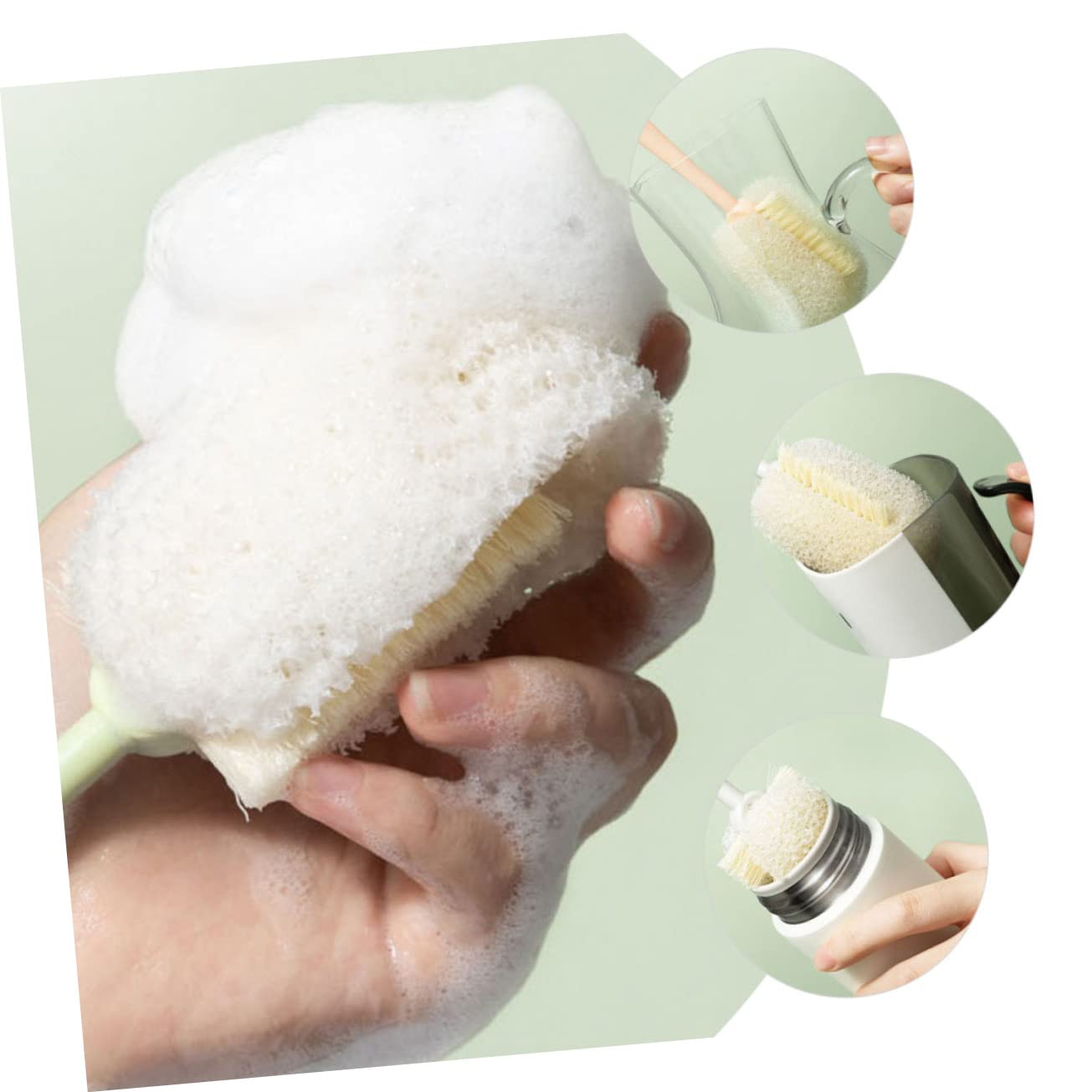 Healeved 3er-Sets Wasserflaschenbürste Mit Langem Griff Bürste Zum Reinigen Spülmaschinenfest Für Babyflaschen Und Becher 3 Stück * 3