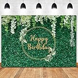 Nature Green Leaf 3D Floral Photography Backdrops Happy Birthday Party Decoration Photo Background Studio Props Cake Table Portrait Photo Booth 7x5ft
