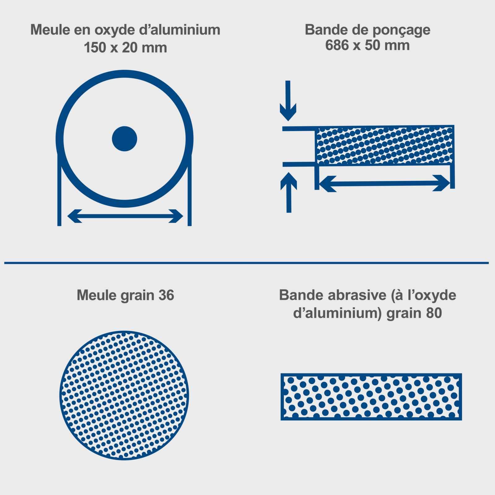 Scheppach Touret Mixtes BGS700 | Puissance 250W | Disque abrasif- Ø 150mm | Longueur de la bande abrasive 686mm - largeur 50mm | Vitesse de la bande 15m/s