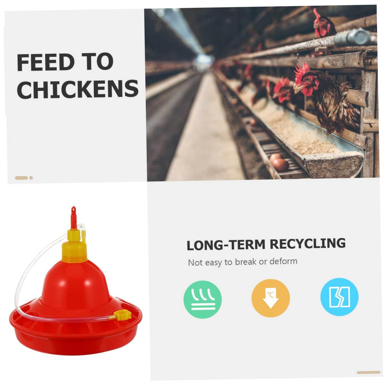 VANZACK Mangiatoia Automatica per Pollame in Plastica, Flusso D’acqua Costante e Resistente al Calore, per Galline e Uso in Allevamento All’aperto
