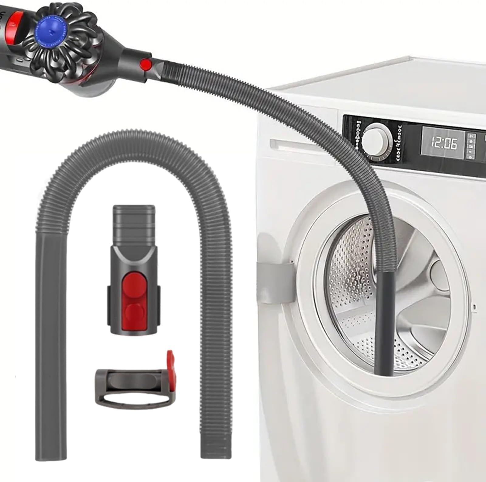 JEDELEOSDryer Vent Lint Hose for Dyson V7 V8 V10 V11 V12 V15 Gen 5 Detect Absolute Cyclone Outsize Slim Vacuum Cleaner, Flexible Crevice Tool Dryer Lint Removal Attachments