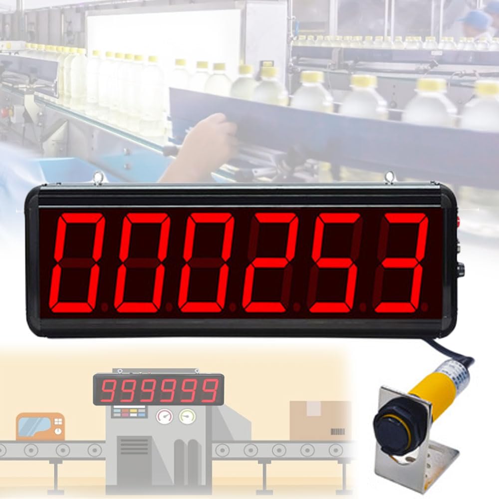 Compteur de convoyeur LED à 6 chiffres, capteur de proximité, compte jusqu'à 999999, mémoire de panne de courant, pour ligne de production d'usine, livraison express