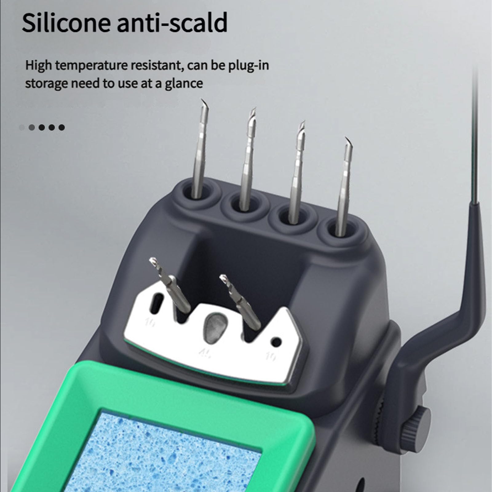 Supporto per saldatore con spugna per pulizia angolata regolabile a 45° in filo ottone per efficienza saldatura Supporto per spugna per pulizia temperatura
